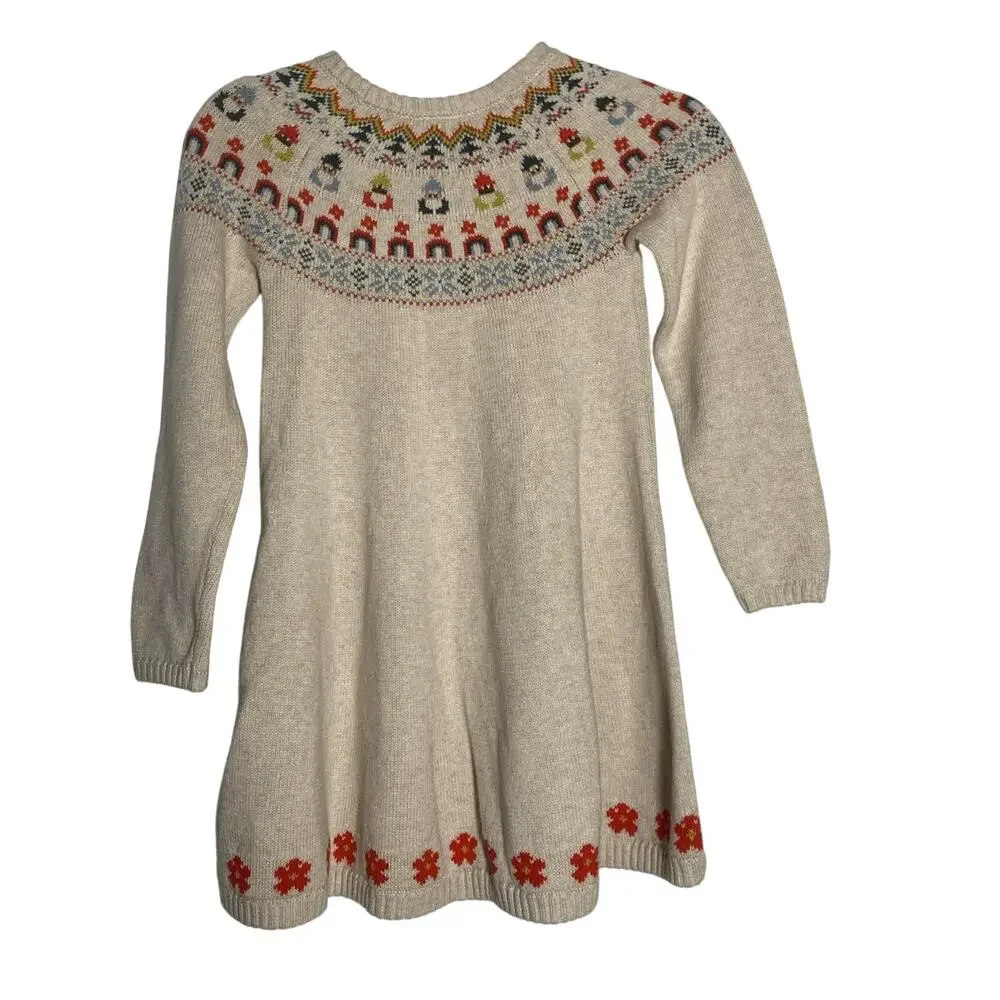 Hanna Andersson Size 120 /US 6-7 Christmas Gnome Sweater Dress